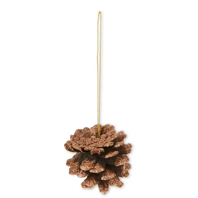 Brown Gilded Pinecone Christmas Decorations, 12 Pieces, 6.30", by Holiday Time | Walmart (US)