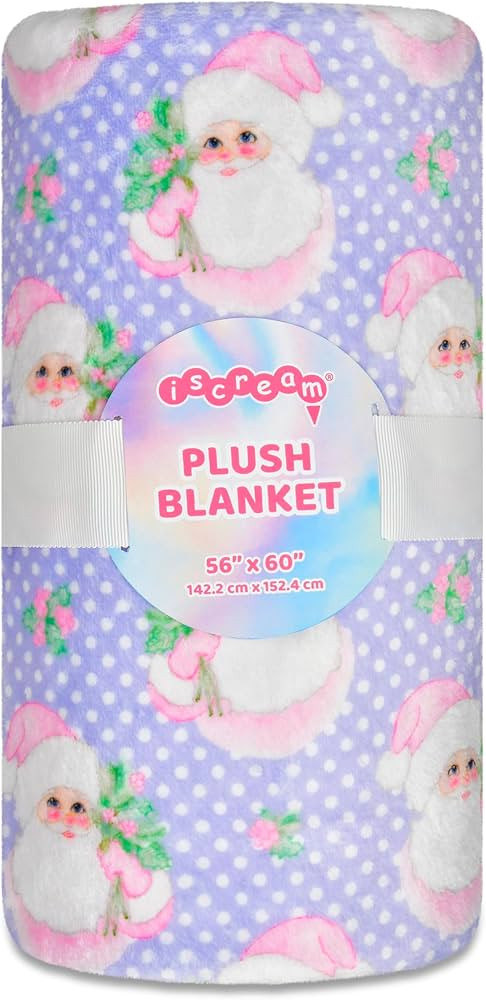 iscream Holiday Twinkle Silky Soft Plush 56" x 60" Premium Fleece Print Throw Blanket - Sweet San... | Amazon (US)