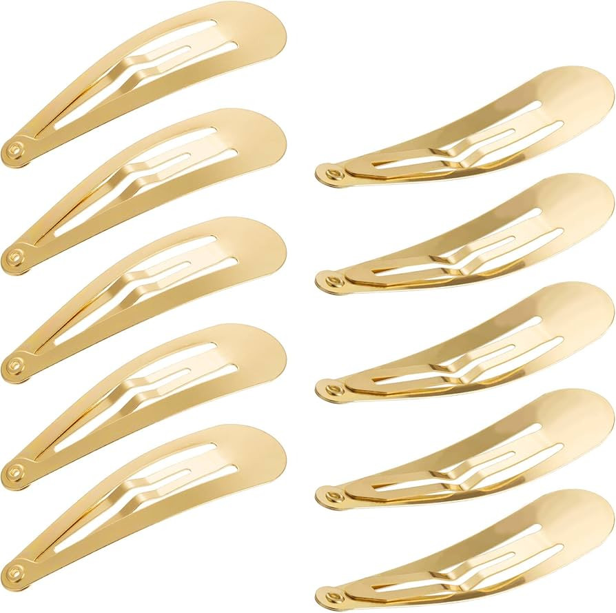 Hotop 50 Pack Gold Hair Clips for Women Snap Hair Clips Barrettes for Kids, Girls Metal Non Slip ... | Amazon (US)