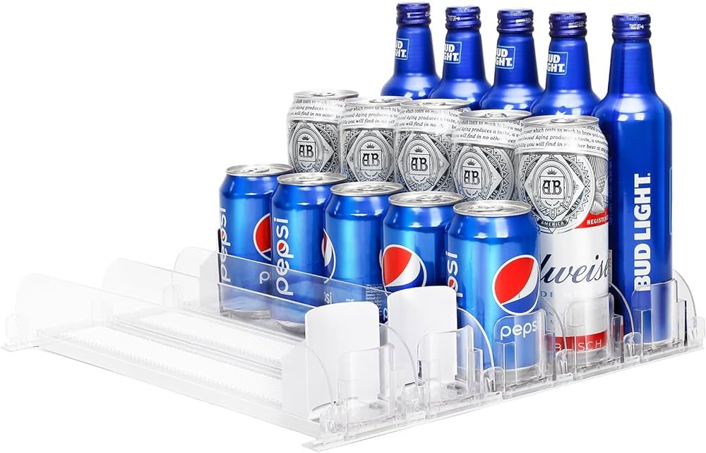 Drink Organizer for Fridge Automatic Self-Pushing Soda Can Dispenser for Refrigerator Soda Can Or... | Amazon (US)