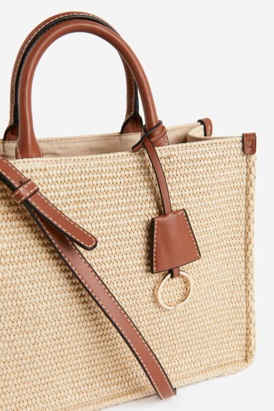 Crossbody Straw Bag - Beige/brown - Ladies | H&M US | H&M (US + CA)