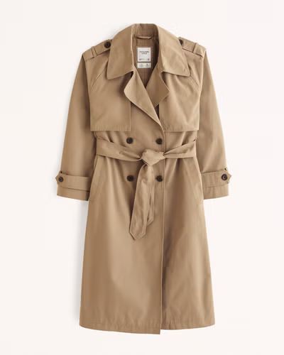Women's Oversized Nylon Trench Coat | Women's Coats & Jackets | Abercrombie.com | Abercrombie & Fitch (US)