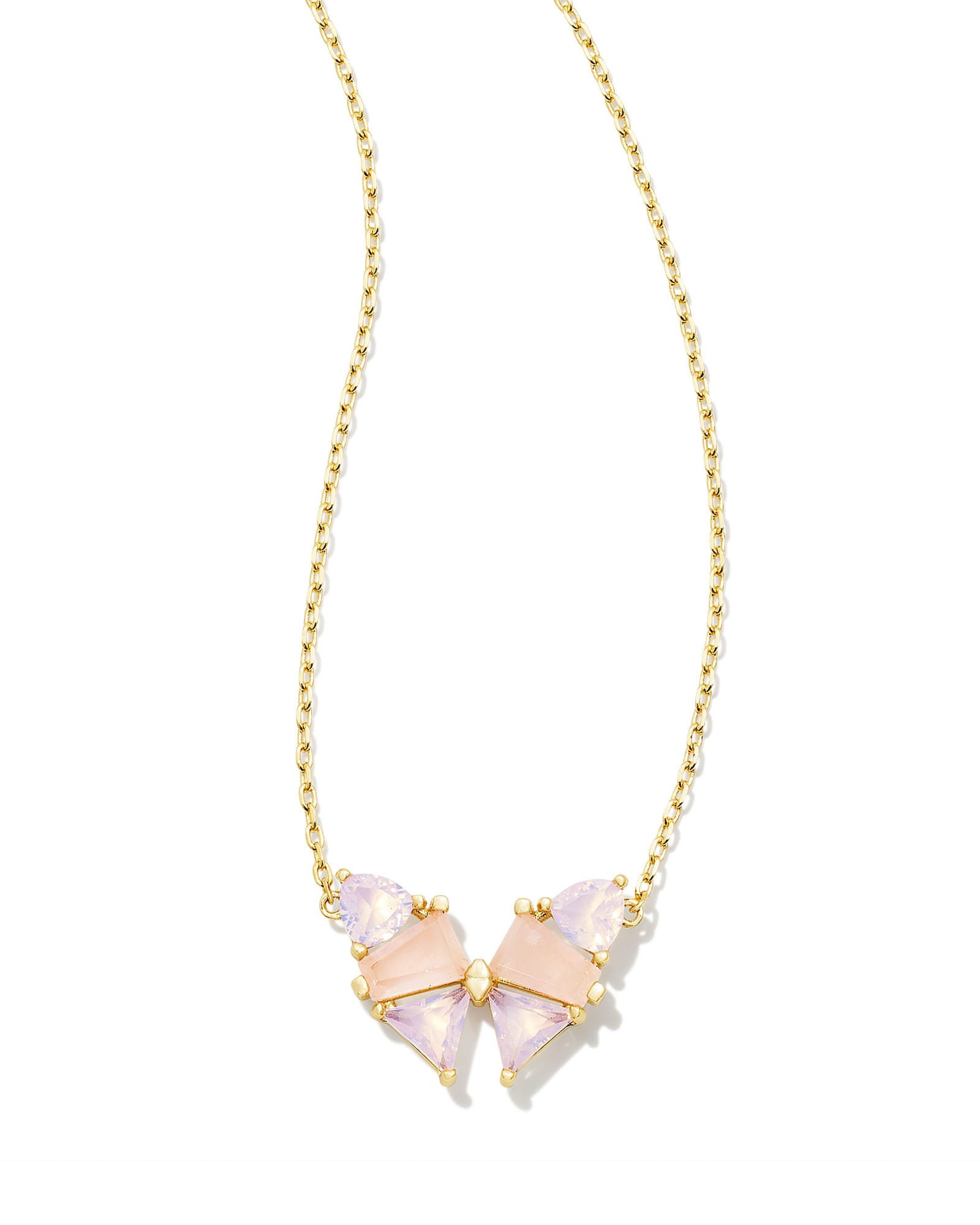 Kendra Scott Blair Gold Butterfly Pendant Necklace in Pink Mix | Mixed Stones | Kendra Scott