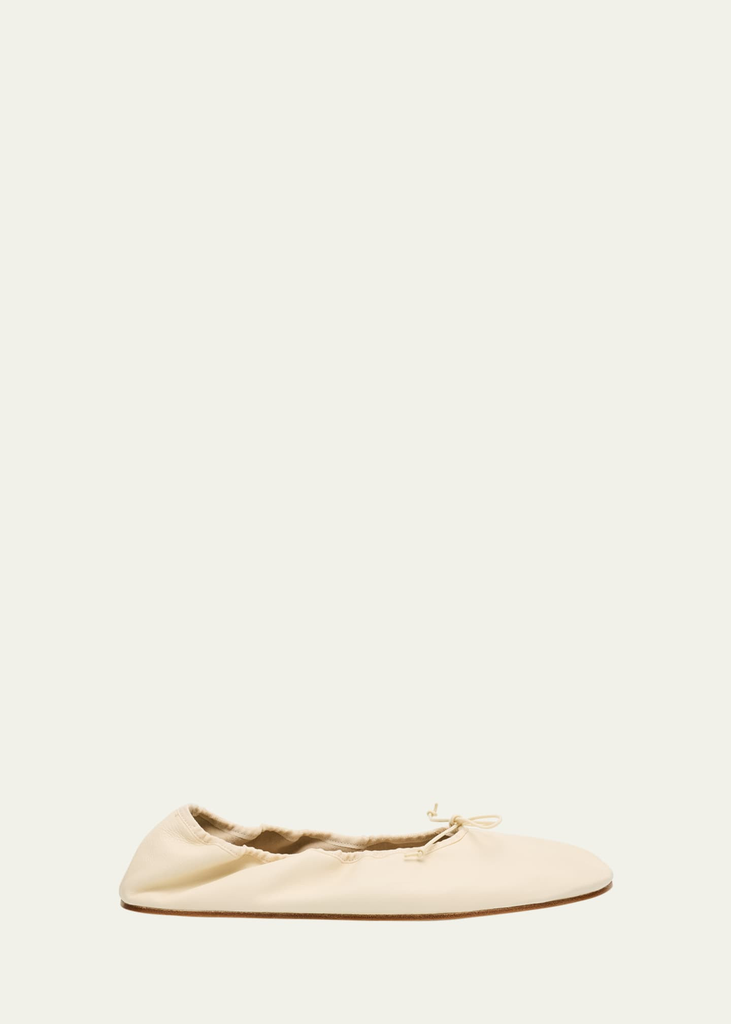 THE ROW Leather Bow Ballerina Flats | Bergdorf Goodman