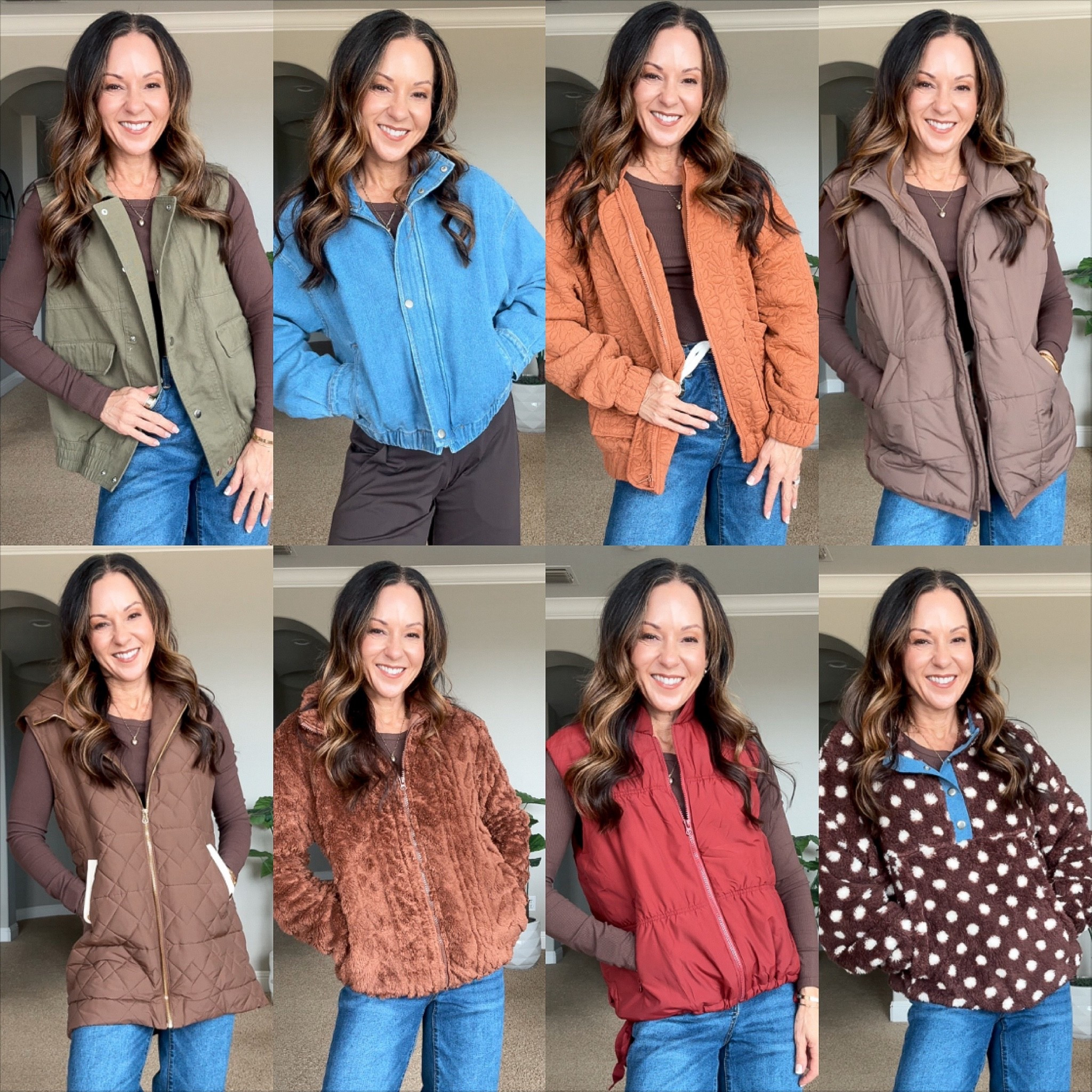 8 fall layers that make getting dressed easy 🍂 Jackets, vests & versatile outerwear for everyday, workwear, travel & cooler days.

For reference: I’m 5’1”, 106 lbs. Everything is unaltered.

over 50 fall outfit ideas, fall outerwear, fall jackets, women’s jackets, fall vests, fall layers, layering pieces, casual fall outfits, fall workwear, travel outfits, petite fashion, fashion over 50, women over 50 fashion, everyday style
