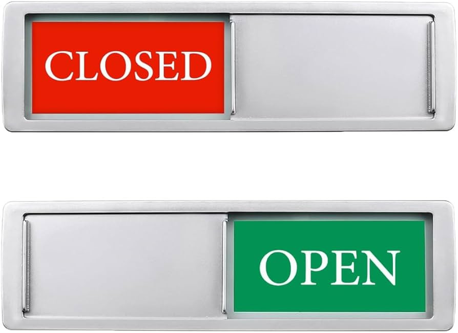 Open Closed Sign for Business Door, Open Signs privacy Slide Door Sign Indicator for Business Sto... | Amazon (US)