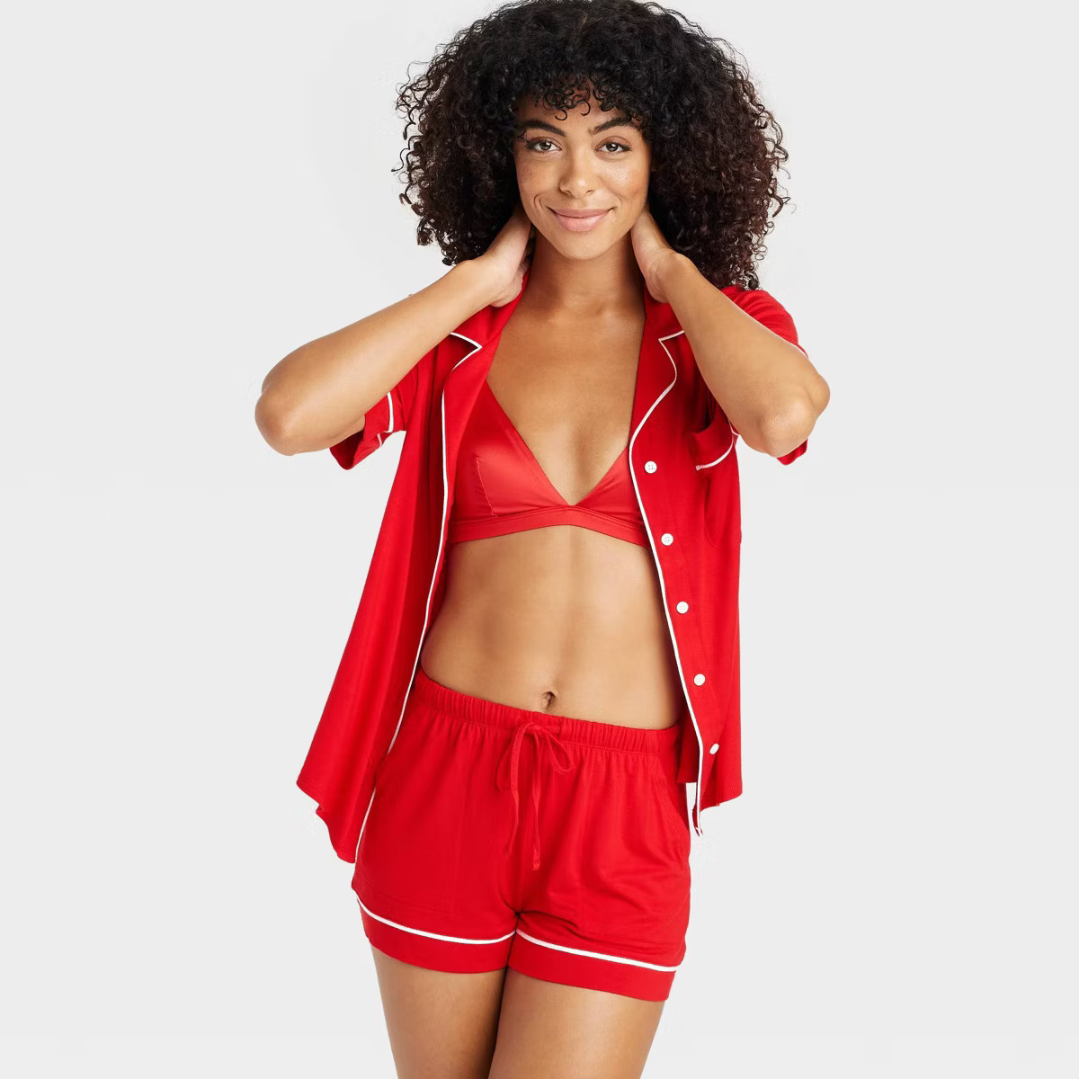 Women's Cloud Knit Short Sleeve Top and Shorts Pajama Set - Auden™ | Target