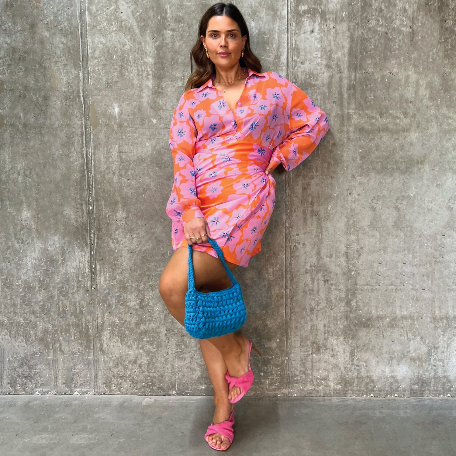 Orange Floral Mini Jaspre Skirt - Curve | Never Fully Dressed US