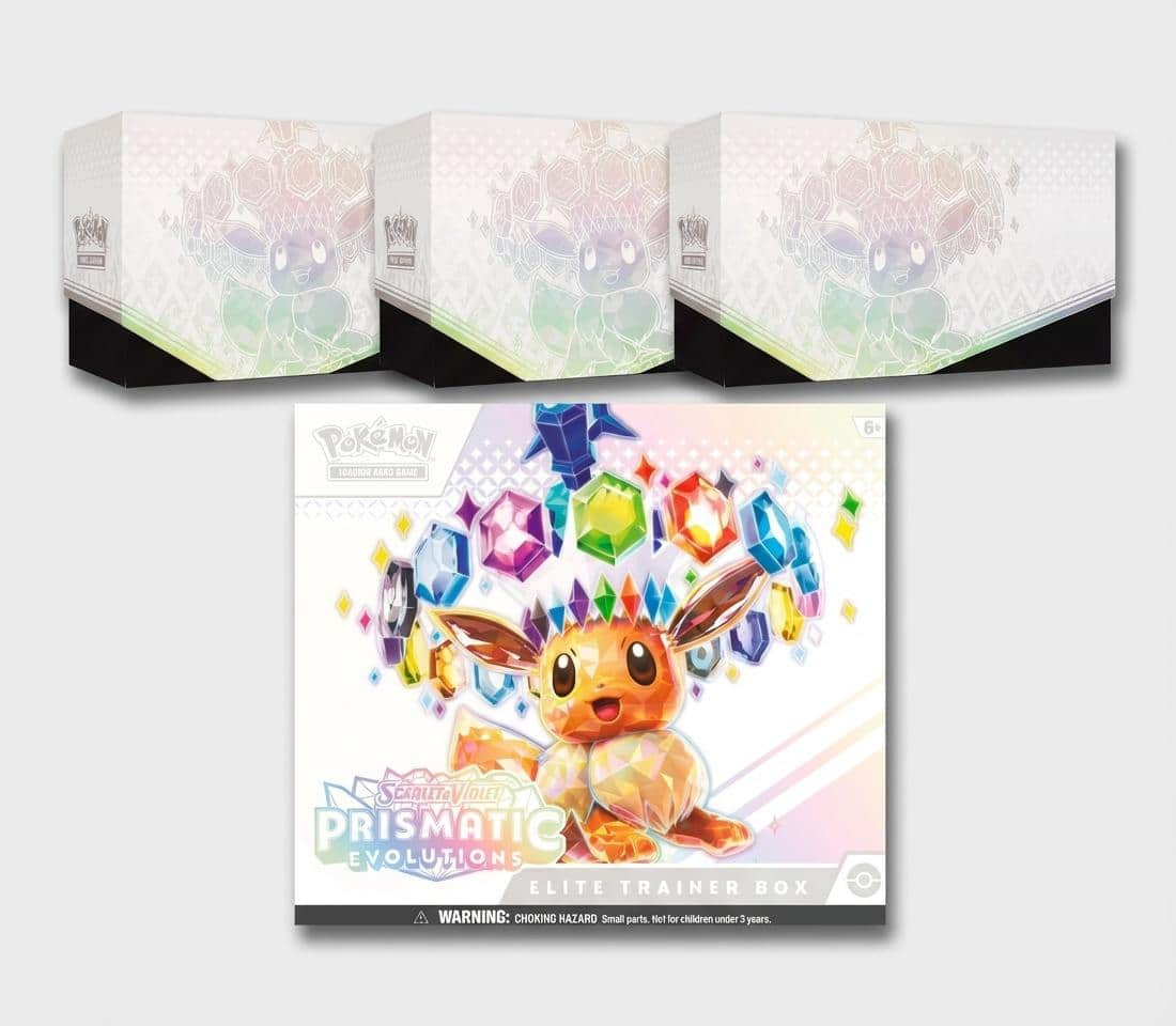 Pokémon - TCG: Scarlet & Violet Prismatic Evolutions ET Box 3 Pack bundle | Best Buy U.S.