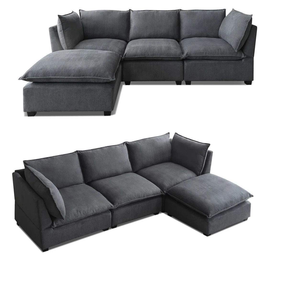 4 - Piece Upholstered Modular Sectional Sofa Reversible Couch | Wayfair North America