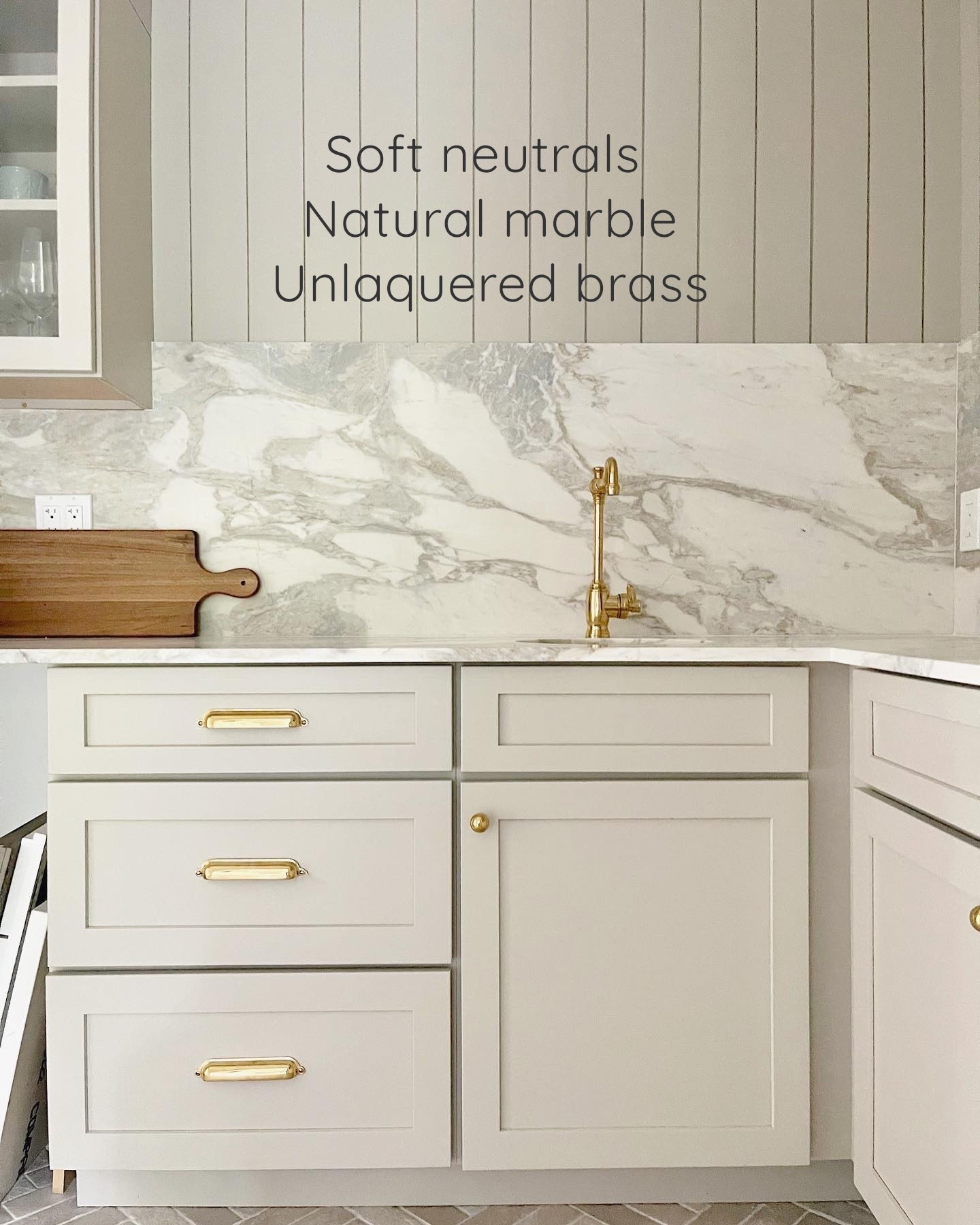 🕸️Do you remember this pantry project? It’s a work in progress - We’ve been so busy with our current flip projects, The North Shore Charmer and The Classic Colonial that the projects in our own home fall by the wayside. And our pantry project is living up to its name (the longest reno ever!) 

I’ve got a few updates that I’ll be sharing - Missing from this photo are the floating shelves and coming soon will be the beverage fridge that will sit in that open spot to the left - Stay Tuned!

Do you have any projects that have been going on wayyyy longer than anticipated?
. ⠀⠀⠀
. ⠀⠀
.⠀⠀⠀⠀
.⠀⠀
. ⠀⠀⠀⠀⠀⠀⠀⠀⠀

butler’s pantry • marble countertop • backsplash • vertical shiplap • unlaquered brass • pantry design • bar sink • cabinet hardware • decorative cutting board

.
. 
Unlaquered brass hardware and faucet in this pretty 

Rejuvination
Neutral cabinets 
.

#progressphoto #barfaucet #barsink #unlaqueredbrass #homereno #pantrydesign
#calacatta  #neutralhomestolove #pantrydesign #calacattabacksplash #verticalshiplap 
#interiorsofinsta ⁠#homebunch #prepfaucet #butlerspantrycabinets #pantrycabinetry #marbleslabbacksplash 
#renosofinstagram #marblecountertops #classicstyle #neutralinteriors ⠀
#greigecabinets #butlerspantry #neutraldecorstyles #homeswithpurpose

⠀⠀

#LTKHome