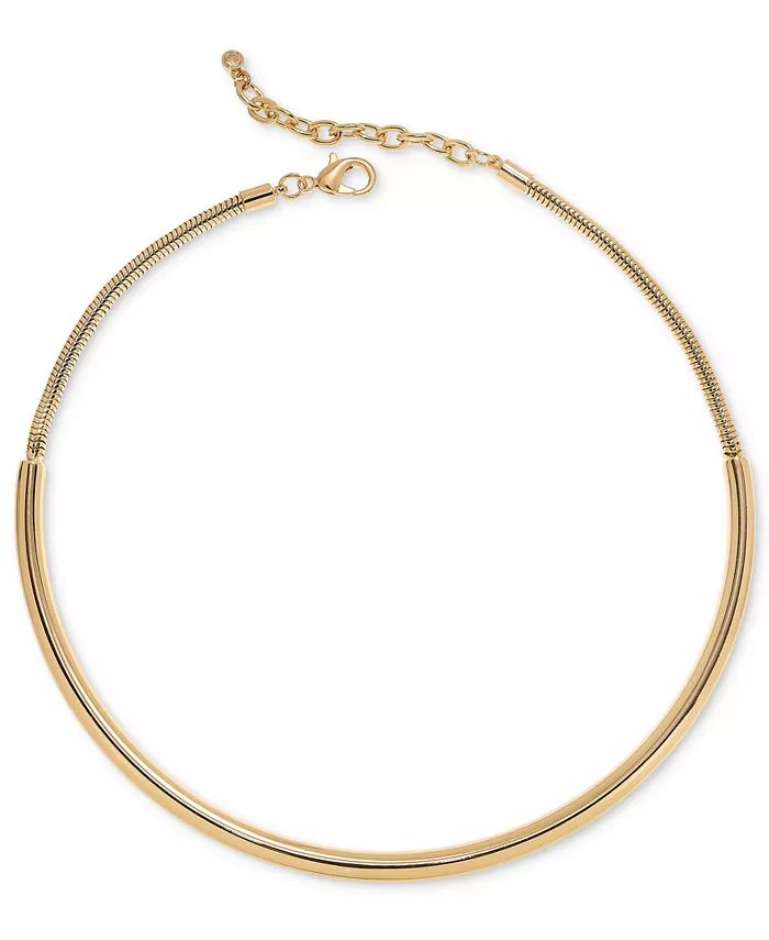 Gold-Tone Smooth & Snake Collar Necklace, 11"  + 2"  extender, Created for Macy's | Macy's