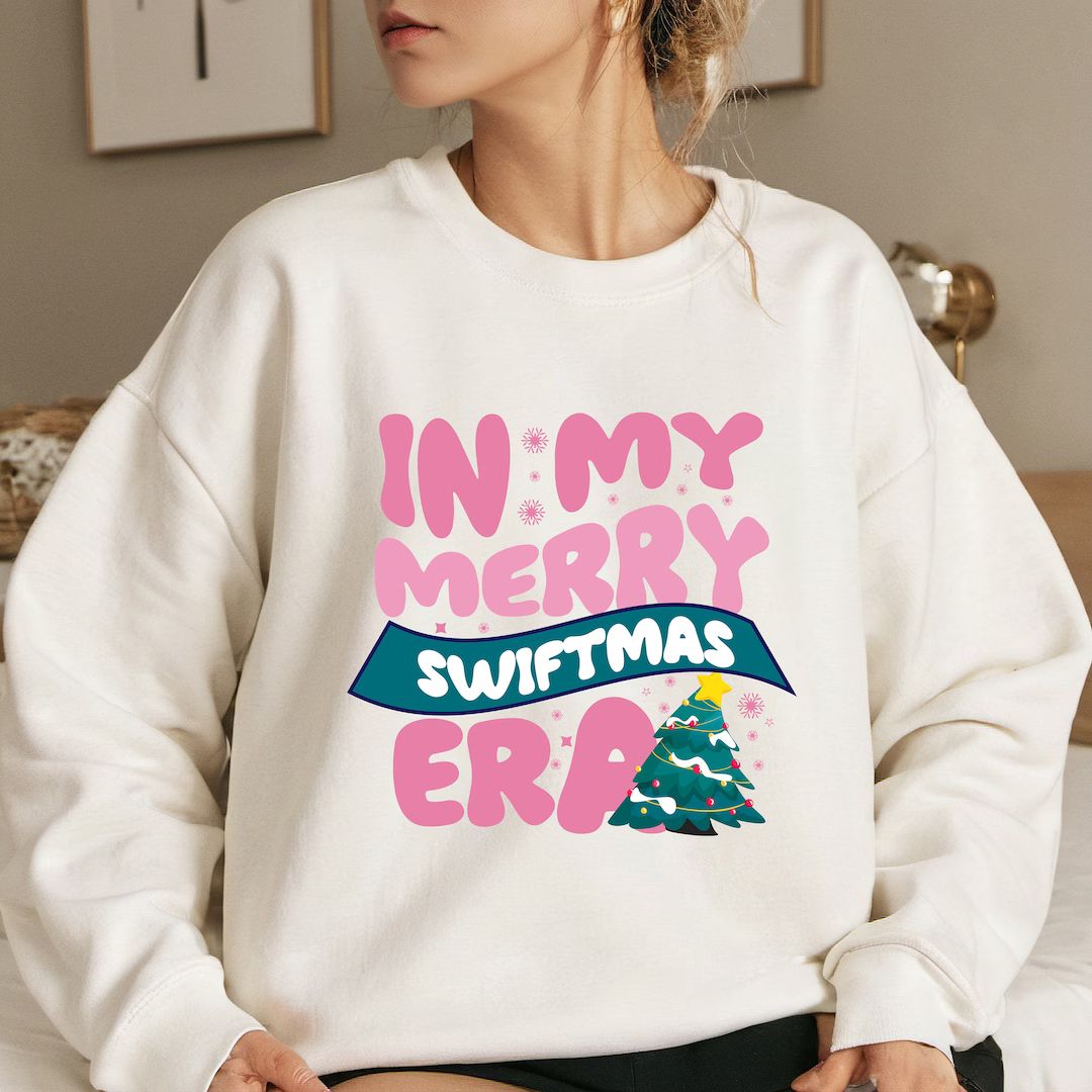 In My Merry Swiftmas Era Retro Christmas Swift Sweatshirt - Etsy | Etsy (US)