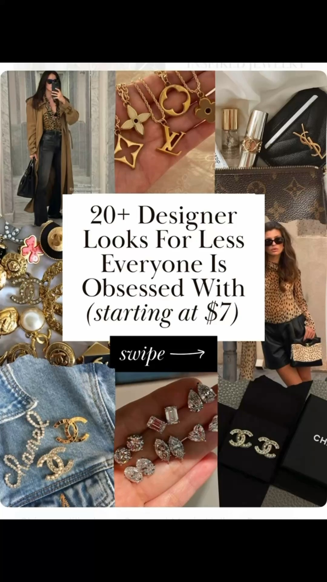 20+ designer looks for less everyone is obsessed with!! Starting at $7, designer inspired accessories, designer jewelry look for less, designer look for less