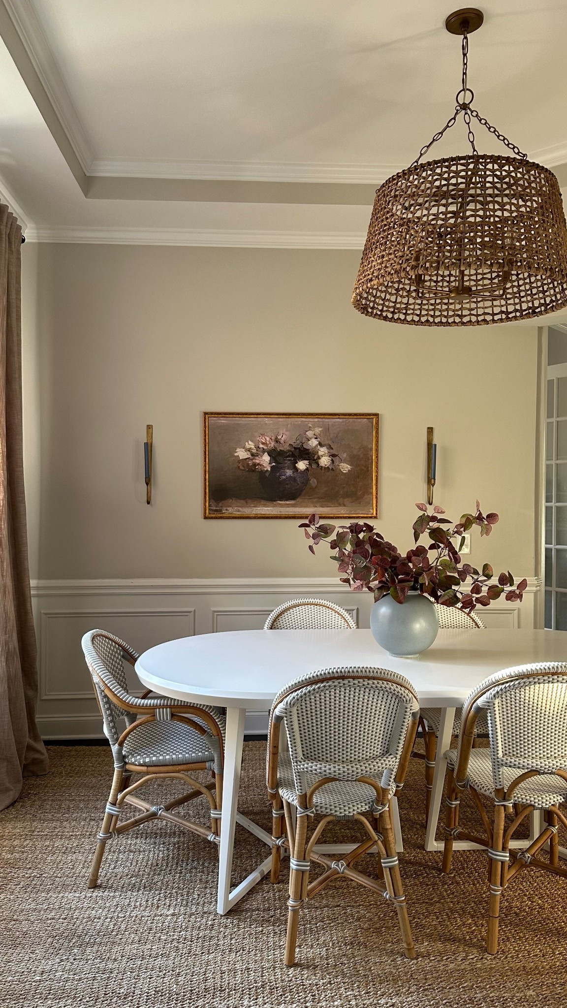 Cozy fall moments start right here…golden light, layered textures, and the perfect mix of blues and neutrals. I’ve been loving how the jute rug and Serena & Lily chairs warm up the space, while the blue vase and candelabra sconces bring a touch of timeless charm. 🍂✨
Tap to shop every detail of my dining room look, from the Pottery Barn flax drapes to the fall florals that tie it all together.
⸻
fall dining room decor, Serena & Lily dining chairs, jute rug styling, Pottery Barn flax curtains, blue vase centerpiece, candelabra sconces, coastal fall home, modern cottage dining, fall tablescape ideas, blue and neutral home aesthetic

#DiningRoomDecor #FallHomeDecor #CoastalCottageStyle #SerenaAndLily #PotteryBarnStyle #HomeInspo #DiningRoomGoals #JuteRug #FallFloralDecor #BlueAndNeutralDecor #CoastalDiningRoom #HomeStylingIdeas #InteriorInspo #NeutralHome


#LTKStyleTip #LTKHome #LTKSeasonal