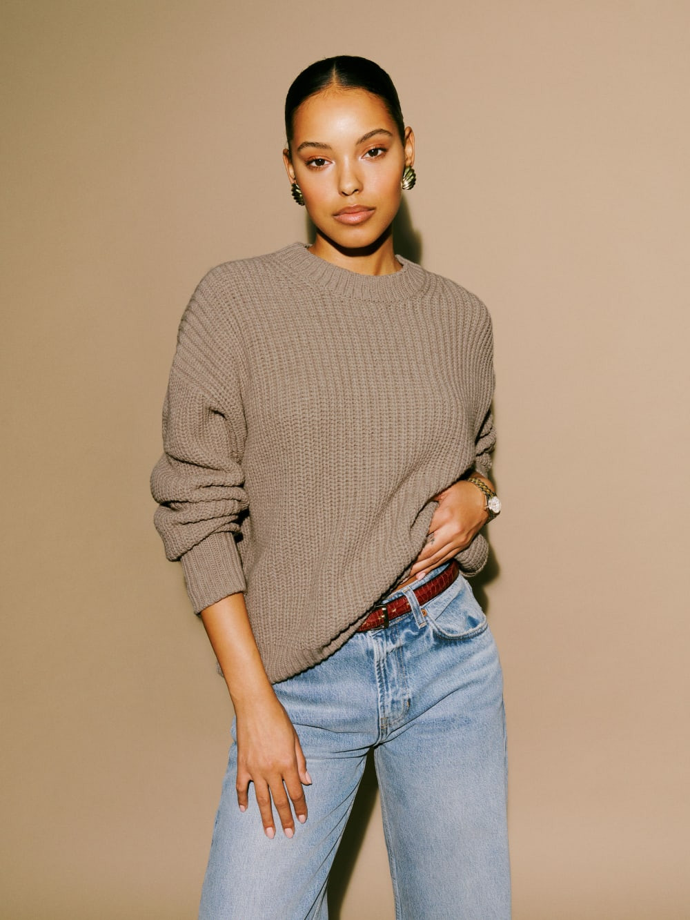 Sam Cotton Cashmere Oversized Crew Sweater | Reformation (Global)