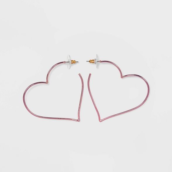 SUGARFIX by BaubleBar Metallic Heart Hoop Earrings | Target