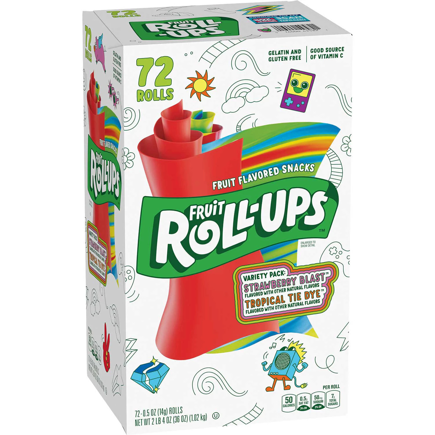 Fruit Roll-Ups Variety Pack Fruit Snacks, 0.5 oz., 72 pk. | Sam's Club