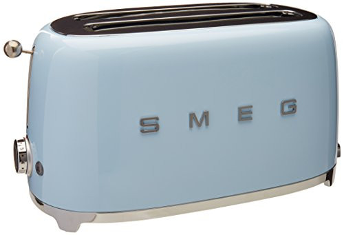 Smeg 50's Style Retro Aesthetic 4 Slice Toaster 6 Presets with 2 Extra Wide Slots, Pastel Blue | Amazon (US)