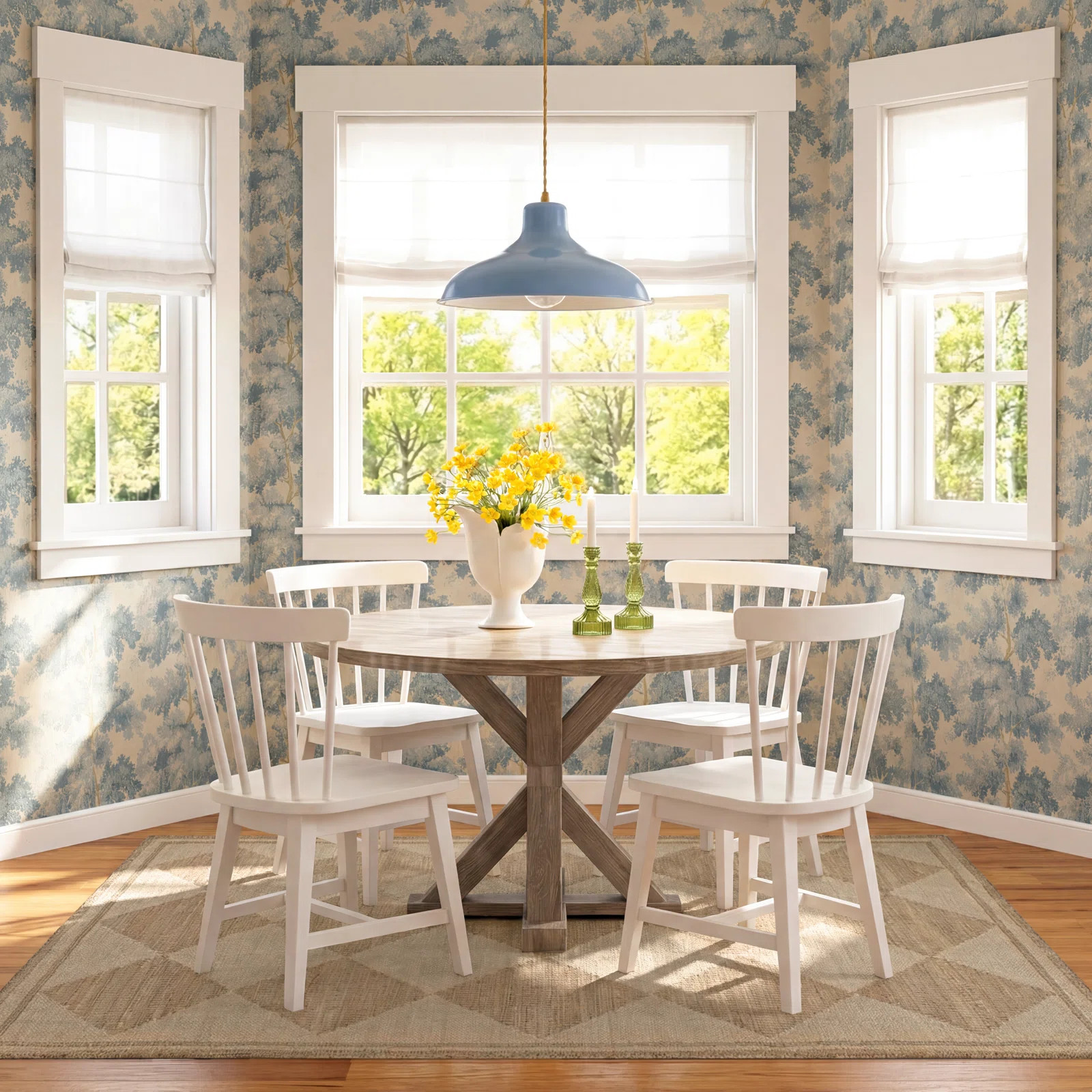 Lana Round Dining Table Set With Wooden Side Chairs | Birch Lane