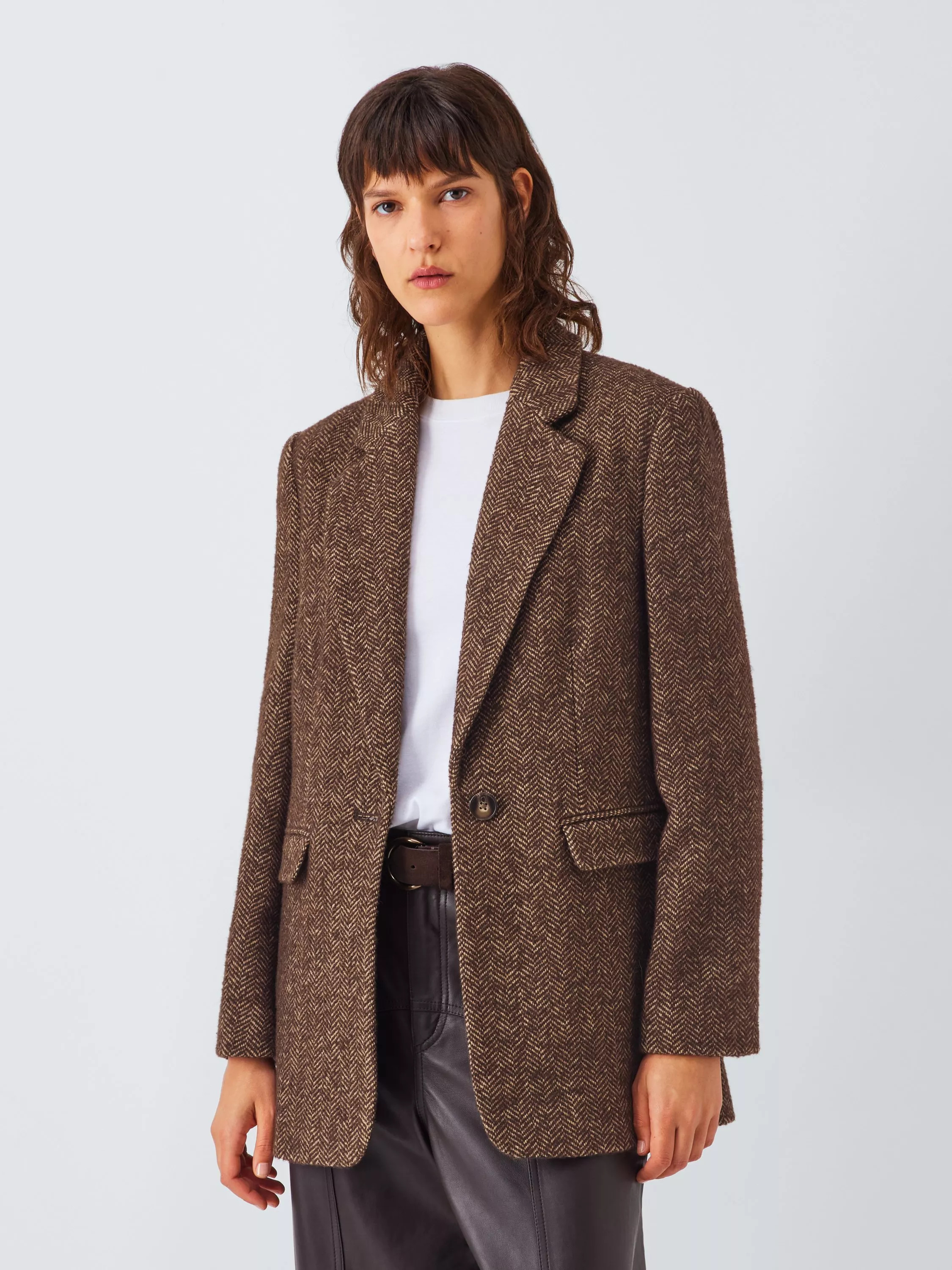 AND/OR Single Button Herringbone Blazer | John Lewis (UK)