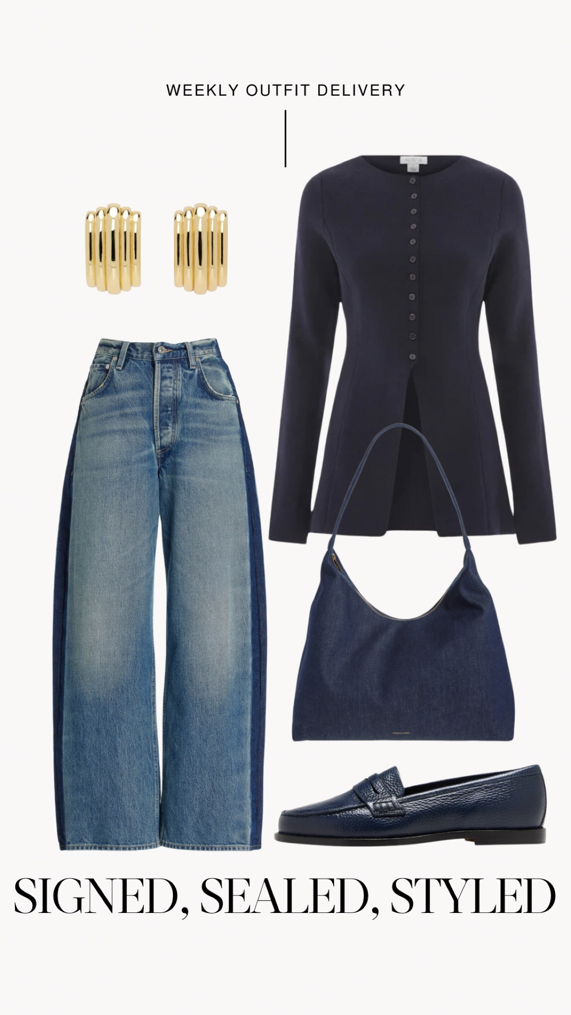 Polished casual fall outfit—this cardigan is a KHAITE lookalike for less! And how fun is the tuxedo stripe on the jeans? Size down in the Aylas. 

#casualfalloutfit #falloutfitinspo #khaitecardigan #falljeans #navyloafers

#LTKSeasonal #LTKFindsUnder100 #LTKShoeCrush