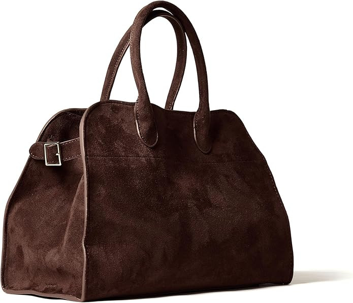 Brown Faux Suede Handbag Tote Hobo Bag for Women 2025, Women'S Top-Handle Handbags, 15” Large C... | Amazon (US)