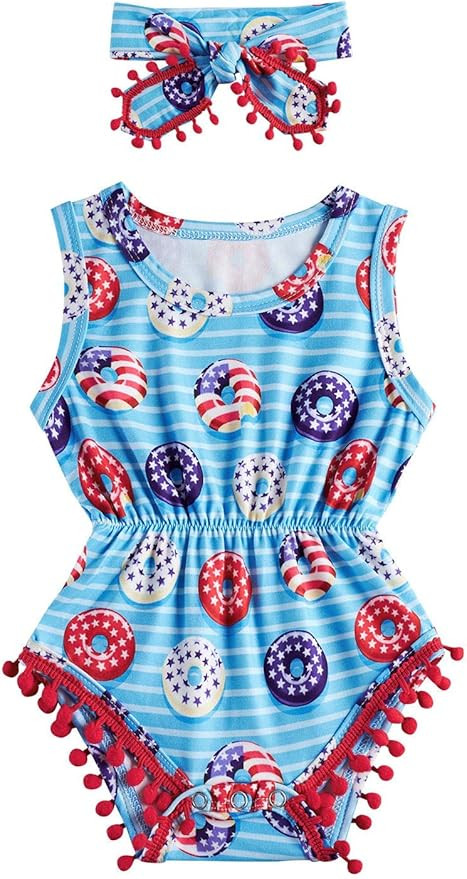 Leapparel Newborn Toddler Baby Girl Floral Sleeveless Bodysuit Romper Jumpsuit Outfit Set Casual ... | Amazon (US)