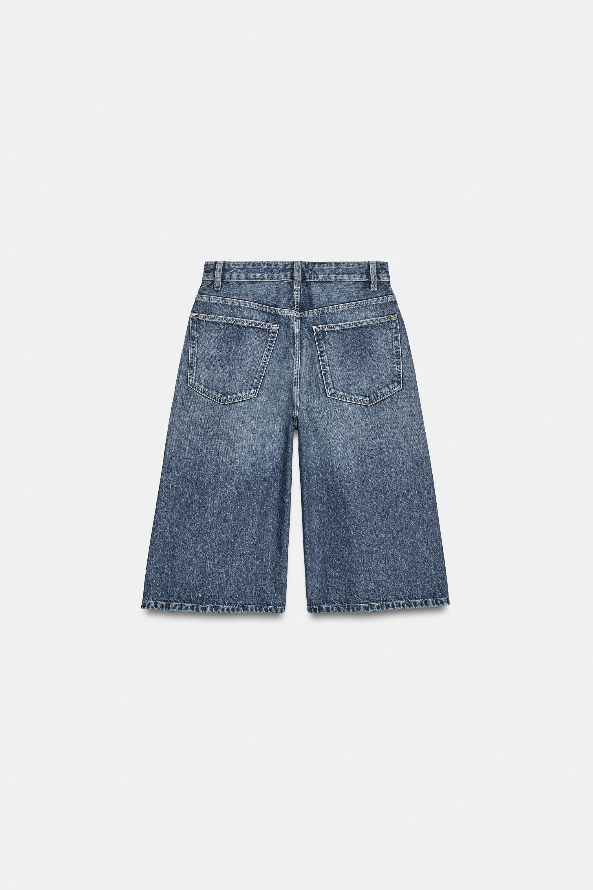 TRF MID-RISE DENIM JORTS SHORTS | Zara US