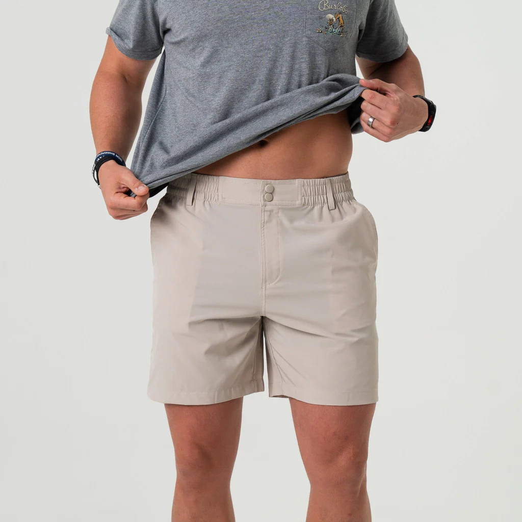Everyday Short - Light Khaki - American Flag Pocket | BURLEBO