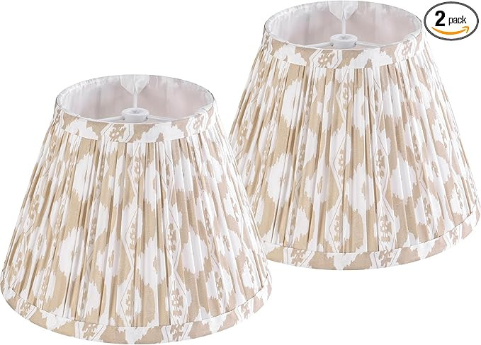 GOSO Yellow Pleated Lamp Shades Set of 2 Small,5 * 9 * 6.4 in Vintage Shade Bell MIni Floral Lamp... | Amazon (US)