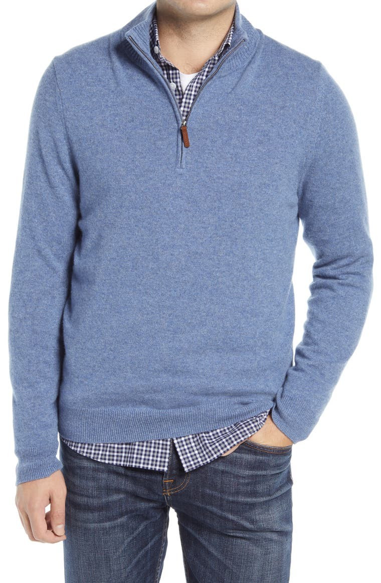 Regular Fit Cashmere Quarter Zip Pullover | Nordstrom