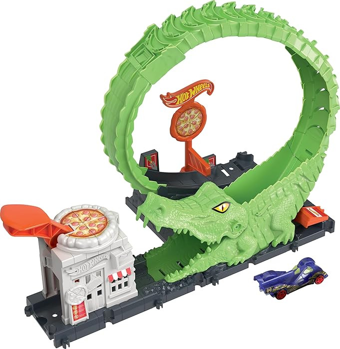 Hot Wheels Track Set with 1 Hot Wheels Car, Adjustable Track that Connects to Other Sets, Gator L... | Amazon (UK)