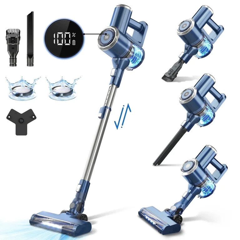 PrettyCare Cordless Stick Vacuum Cleaner, 38KPA 50mins 2600mAh 6-in-1 Lightweight Upright for Car... | Walmart (US)