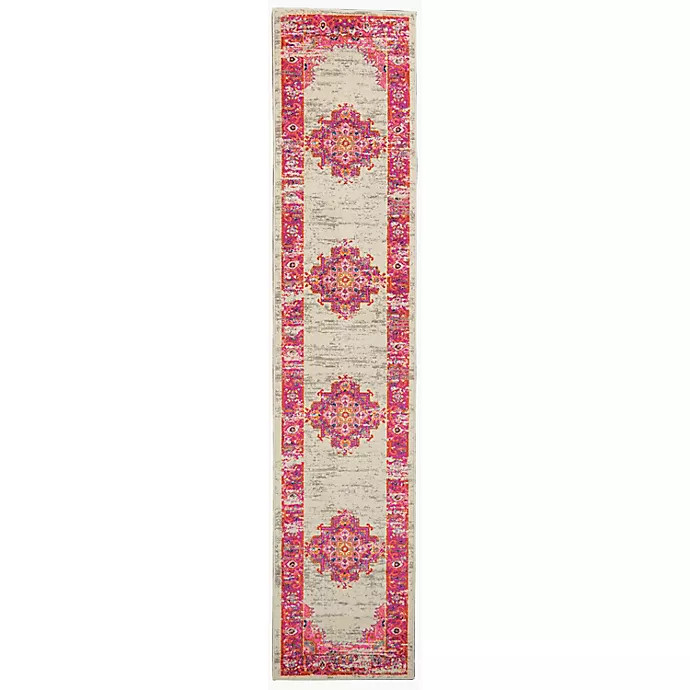 Nourison Medallion Area Rug in Fuchsia/Ivory | Bed Bath & Beyond | Bed Bath & Beyond