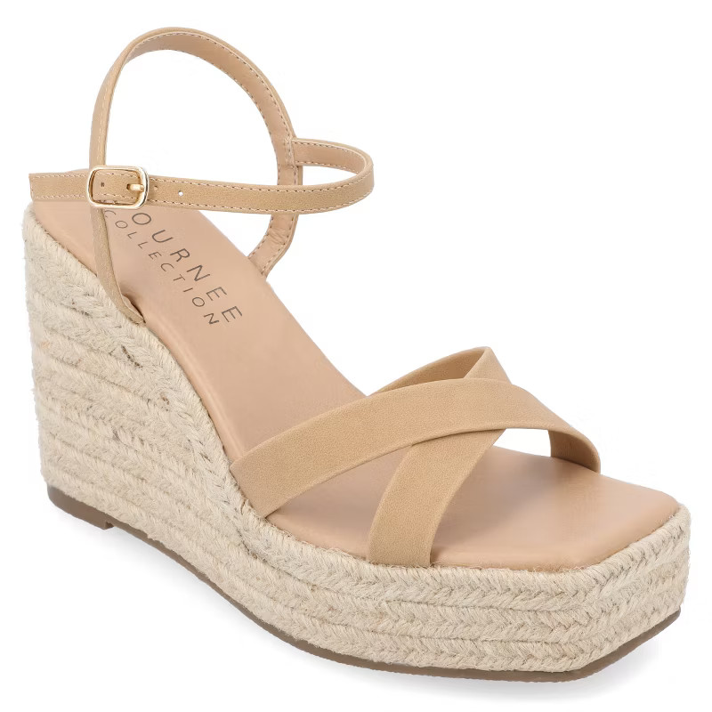 Journee Collection Womens Raniya Tru Comfort Foam Espadrille Platform Wedge Sandals | Target