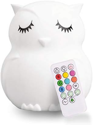 LumiPet Owl Kids Night Light, Huggable Nursery Light for Baby and Toddler, Silicone LED Lamp, Rem... | Amazon (US)
