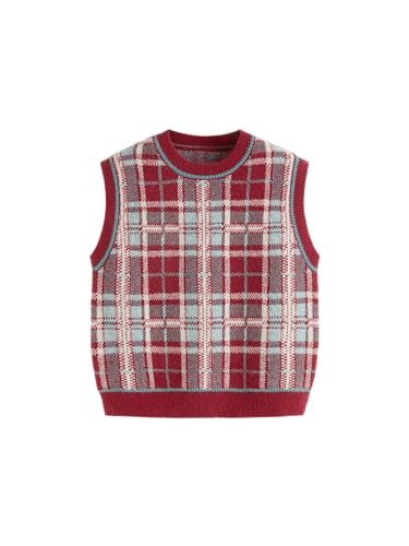 CIDER Sweater Vest Women Sleeveless Cropped Sweaters Cute Graphic Tank Tops Old Money Clothes Fall Outfits: Fiery Red, L | Amazon (US)