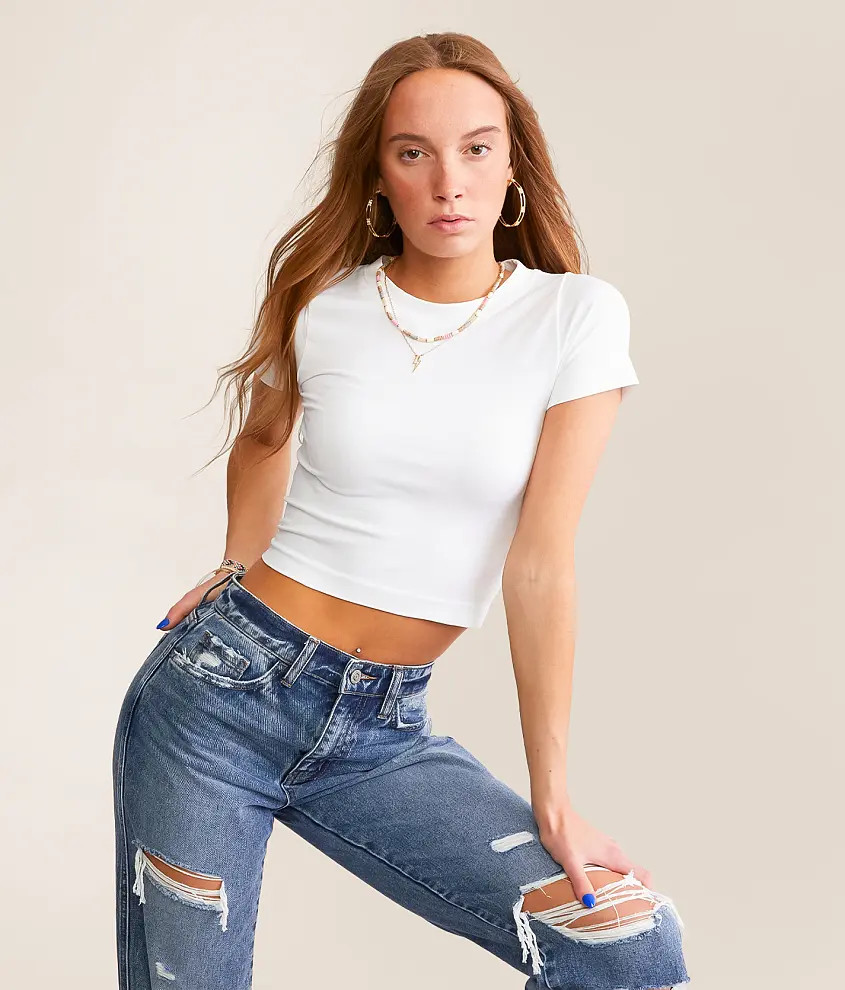 Seamless Cropped T-Shirt | Buckle