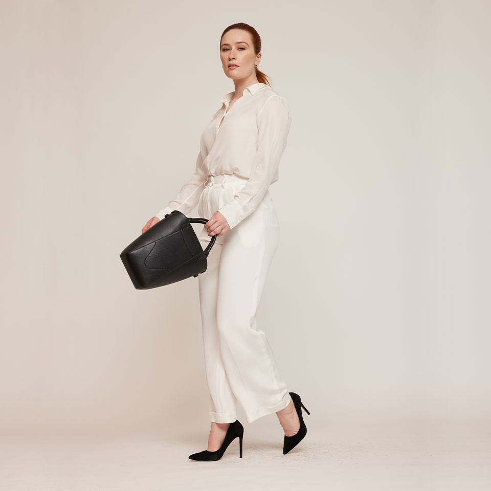 Timeless Pleated Wide-Leg Dense Silk Trousers | LilySilk