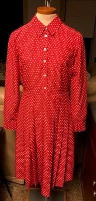 DRAPER JAMES: Polka Dot Pleated Shirt Dress *SZ.4 (RED-WHITE) | eBay US