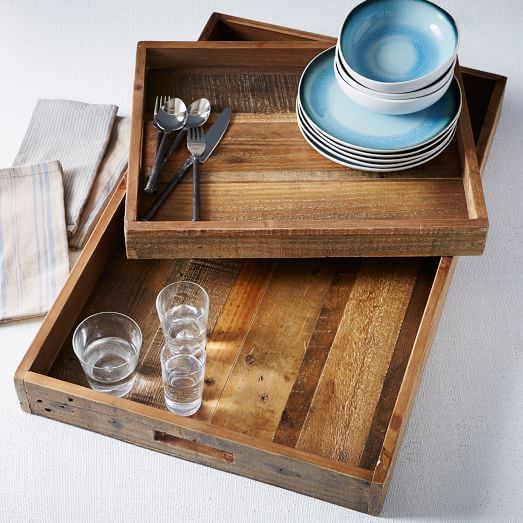 Reclaimed Wood Serving Trays | West Elm (US)