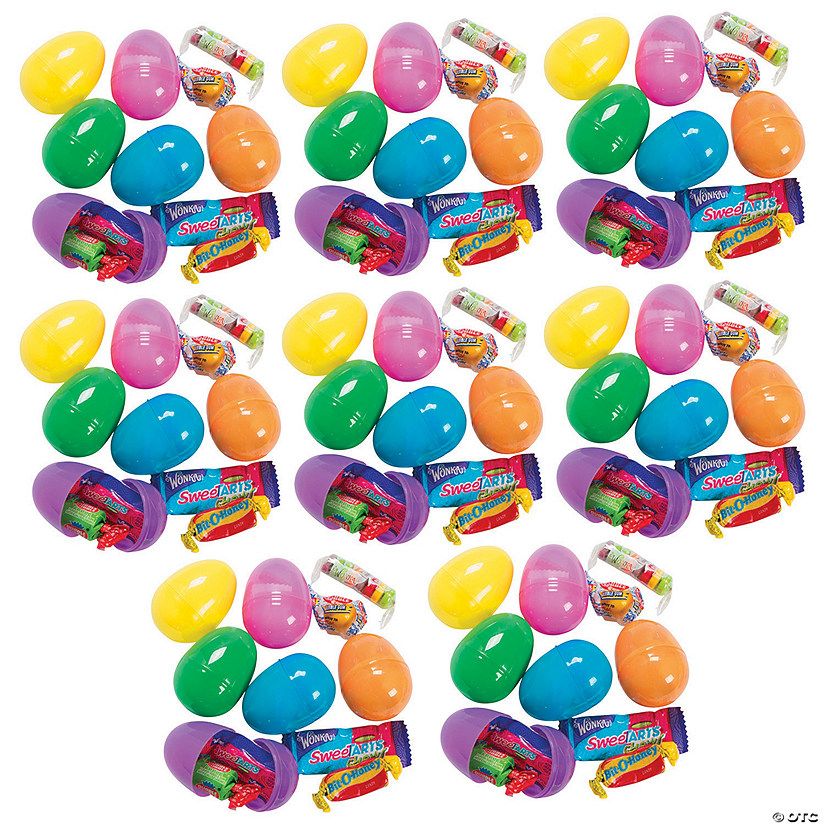 2 1/4" Bulk 144 Pc. Candy-Filled Bright Plastic Easter Eggs | Oriental Trading Company