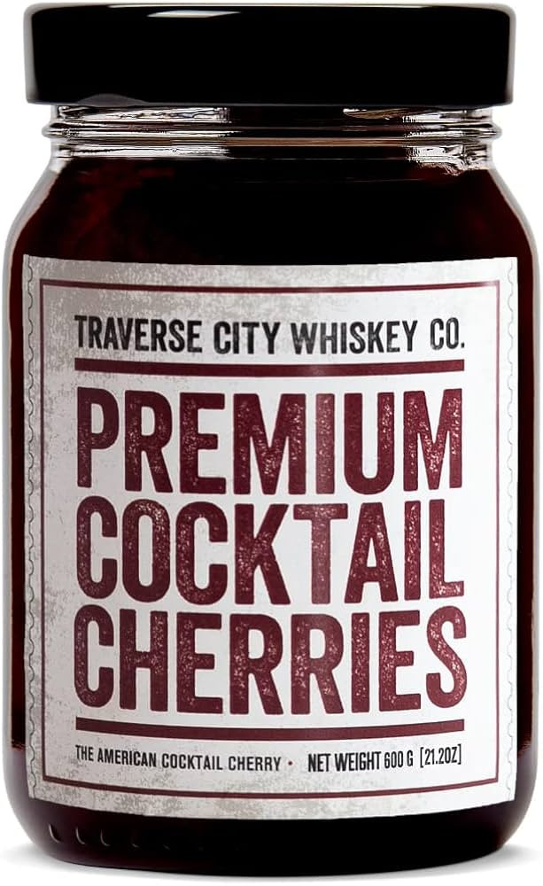 Traverse City Whiskey Co. Premium Cocktail Cherries (21.2oz / 600g) | Cocktails & Desserts | All ... | Amazon (US)