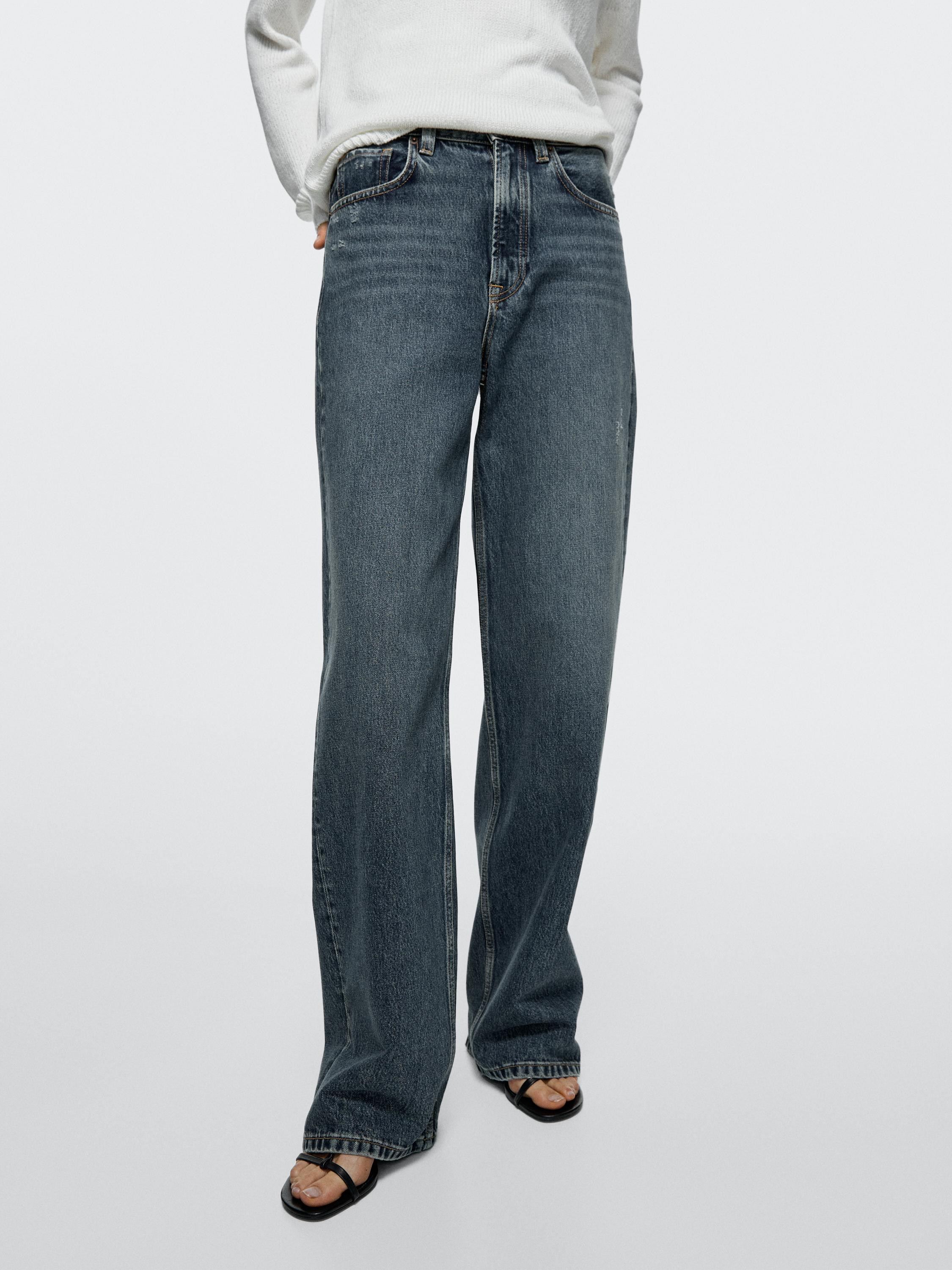 High-waist wide-leg jeans | Massimo Dutti UK