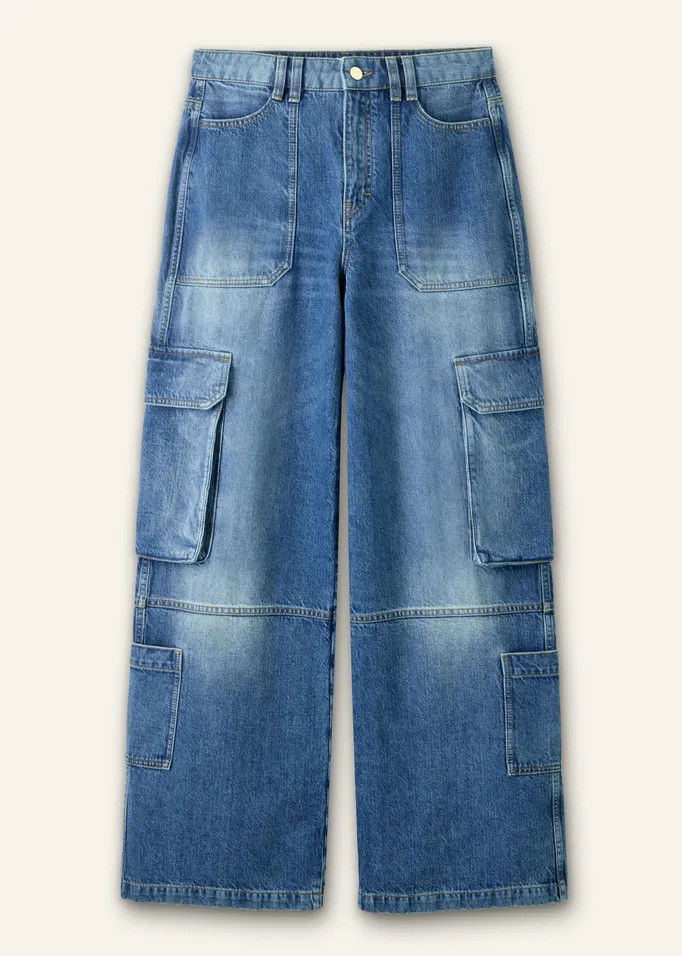 Baggy Cargo Denim Trouser | ME+EM Global (Excluding US)