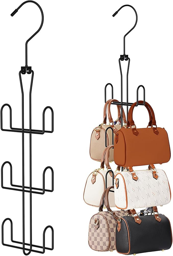 Purse Hanger Purse Organizer for Closet,Rotatable Metal Bag Organizer,Purse Holder for Handbags,B... | Amazon (US)