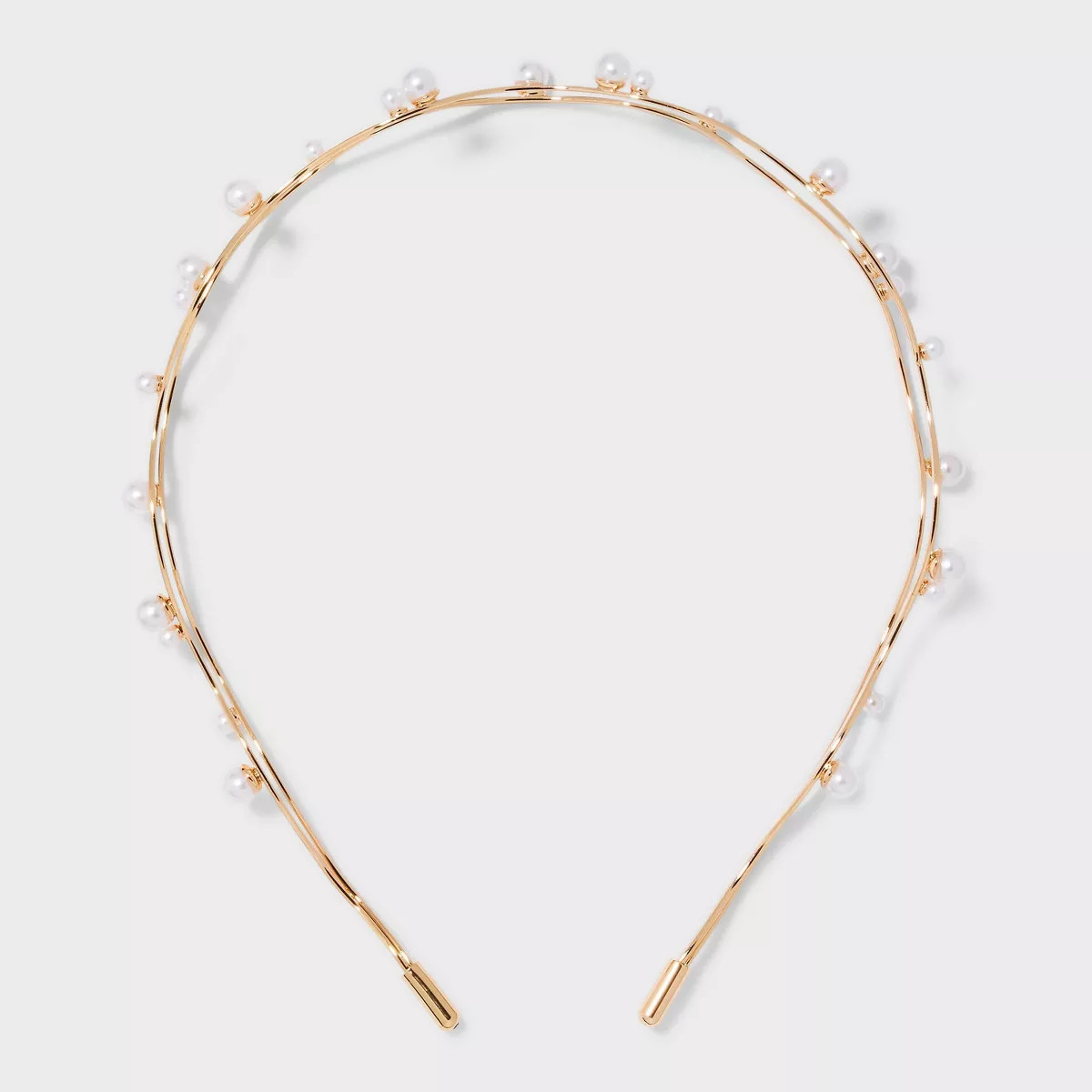 Two Row Pearl Squiggly Headband - A New Day™ Gold | Target
