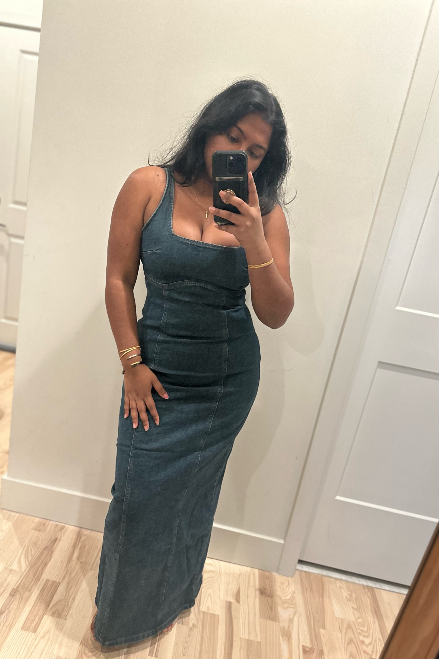 Love a good denim dress! Wearing a size 8 and material is a little stretchy too

#LTKSeasonal #LTKfindsunder100