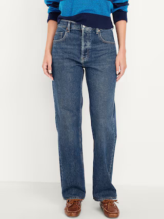 Low-Rise Slouchy Straight Jeans | Old Navy (US)